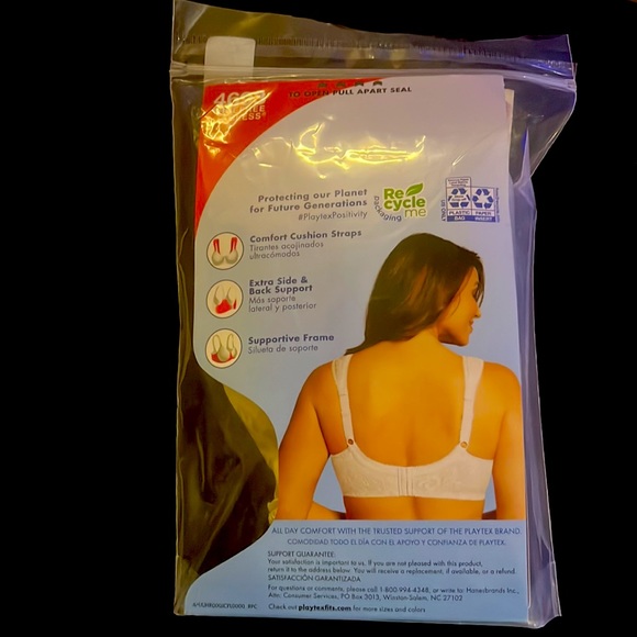 Playtex 18 Hour Wirefree Style 4693 Side & Back Smoothing 42C Beige - Picture 2 of 2